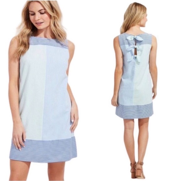 Vineyard Vines Dresses & Skirts - NWT Vineyard Vines Seersucker Colorblock Dress Hydrangea Tie Back Size 8 NEW